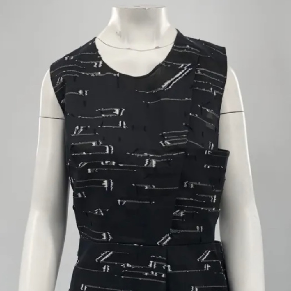 Jil Sander Navy Cutout Asymetrical 3d Textured Dress, size 38,  SHIPS FREE!
